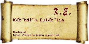 Káhán Eulália névjegykártya
